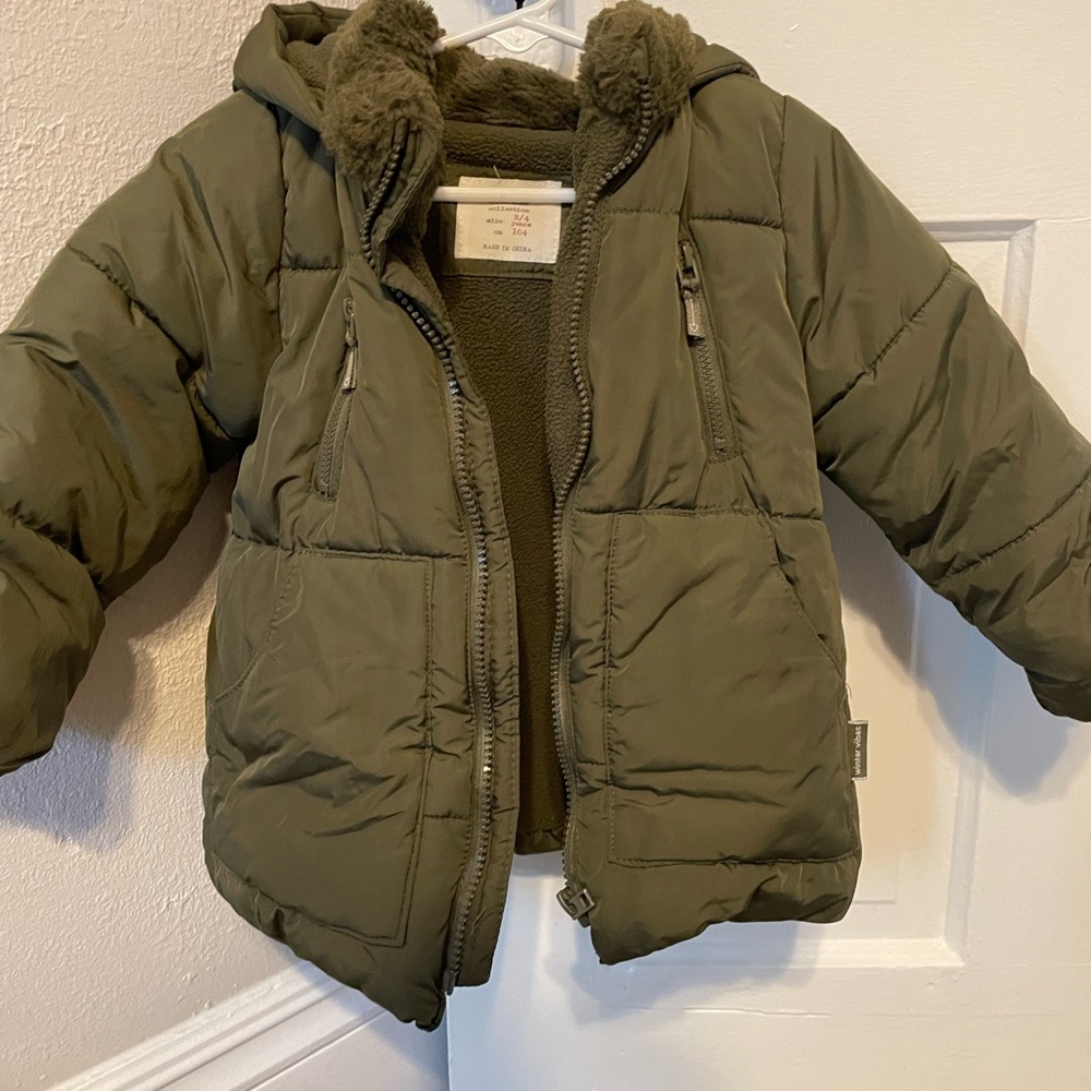 Zara Baby Olive Puffer Jacket